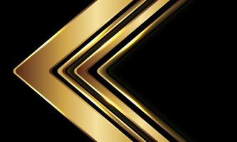 abstrakt guld pil riktning geometriska på svart design modern futuristisk teknik bakgrund vektor