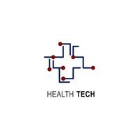 Logo für Gesundheitstechnologie. passend für Ihr Gesundheitsunternehmen. Medizintechnik minimalistisches und flaches, stilvolles Design-Vektor-Logo-Zeichen. Medical Techno Care-Logo. Logo für Klinik, Krankenhaus oder Arzt. vektor