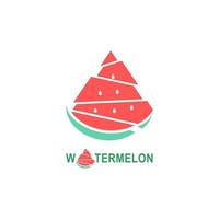 vattenmelon bär logotyp mall, sommarsäsong, frukt företag vektorillustration. färgglad vattenmelon skiva logotyp, logotyp design kan användas för företag, webbplatser, broschyrer och affischer. vektor