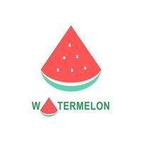 vattenmelon bär logotyp mall, sommarsäsong, frukt företag vektorillustration. färgglad vattenmelon skiva logotyp, logotyp design kan användas för företag, webbplatser, broschyrer och affischer. vektor