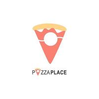 pizzaställets logotyp för caféförpackningar och restaurangmeny. snabbmatslogotyp med modern stil vektorillustration. pizza plats logotyp för italiensk pizzeria med minimalistisk platt stil pizza restaurang. vektor