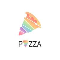 enkel pizzalogotyp för caféförpackningar och restaurangmeny. snabbmatslogotyp med modern platt stil vektorillustration. pizza skiva logotyp för italiensk pizzeria med minimalistisk platt stil pizza restaurang vektor