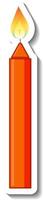 orange Kerze mit hellem Cartoon-Aufkleber vektor