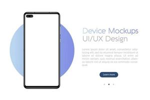 Smartphone-Modell mit leerem Bildschirm. rahmenloses Smartphone. Vektorillustrations-UI-UX-Design für Ihr Unternehmen vektor