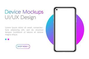 Smartphone-Modell mit leerem Bildschirm. rahmenloses Smartphone. Vektorillustrations-UI-UX-Design für Ihr Unternehmen vektor