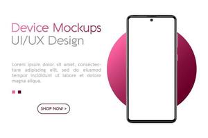 Smartphone-Modell mit leerem Bildschirm. rahmenloses Smartphone. Vektorillustrations-UI-UX-Design für Ihr Unternehmen vektor