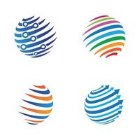 globales Tech-Logo-Design vektor