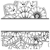 Speichern Sie das Datum mit Mehndi-Blume. Dekoration im ethnischen orientalischen, Gekritzelverzierung. vektor