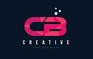 cb cb brief logo mit lila low poly rosa Dreiecken Konzept vektor