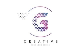 g rosa Magenta gepunktete Blase Buchstaben Logo Design Vektor