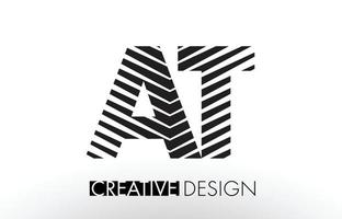 at-Linien-Buchstabendesign mit kreativem, elegantem Zebra vektor