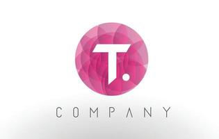 t-Brief-Logo-Design mit kreisförmigem lila Muster. vektor
