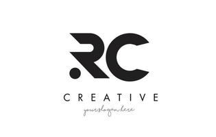 RC-Brief-Logo-Design mit kreativer moderner trendiger Typografie. vektor