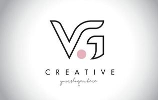 VG-Brief-Logo-Design mit kreativer moderner trendiger Typografie. vektor