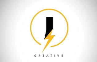 Ich schreibe Logo-Design mit Blitzblitz. elektrisches Bolzen-Buchstaben-Logo vektor