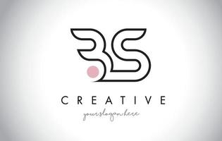 BS-Brief-Logo-Design mit kreativer moderner trendiger Typografie. vektor