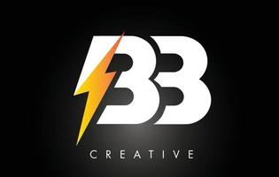 Bb-Brief-Logo-Design mit Blitz-Donnerbolzen. elektrisches Bolzen-Buchstaben-Logo vektor