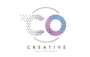 co co rosa magenta gepunktete blase brief logo design vektor