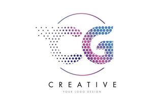 cg cg rosa Magenta gepunktete Blase Buchstaben Logo Design Vektor