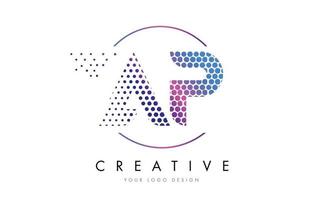 ap ap rosa magenta gepunktete blase brief logo design vektor