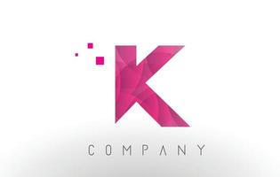 k-Brief-Logo-Design mit violettem Punktmuster. vektor