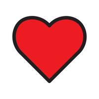 rött hjärta vektor linje för webb, presentation, logotyp, ikon symbol.