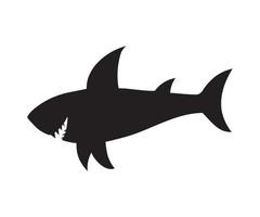 schwarze Silhouette eines zahnigen Hais vektor