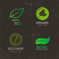 Vektorset von Öko-Logos, Blättern, Bio vektor
