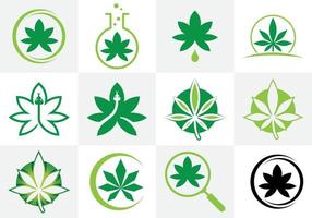 Cannabis-Logo-Set. Cannabis Marihuana Zeichen Symbol Symbol Design vektor