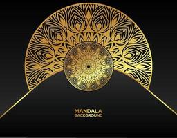 guld bakgrund med mandala vektor