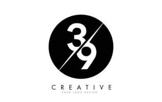 39 3 9 bokstäver logotyp design med ett kreativt snitt. vektor