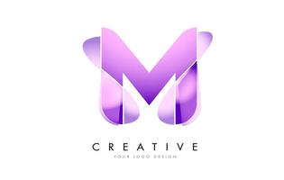 Buchstabe m Logo-Design mit seidiger Textur und fließendem Look. vektor