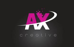 Axt Axt kreatives Buchstabendesign mit weißen rosa Farben vektor