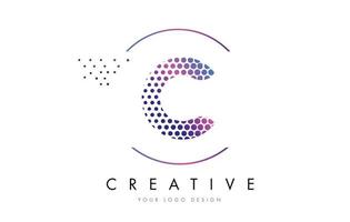 c rosa Magenta gepunktete Blase Buchstaben Logo Design Vektor