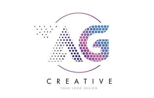 ag ag rosa Magenta gepunktete Blase Buchstaben Logo Design Vektor