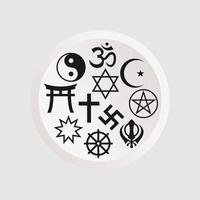 religiöse Symbole der Welt isoliert auf weißem Hintergrund