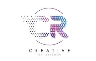 cr cr rosa magenta gepunktete blase brief logo design vektor