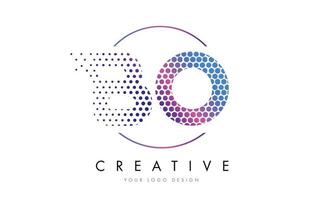 bo bo rosa magenta gepunktete blase brief logo design vektor