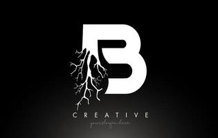 Buchstabe b Design-Logo mit kreativem Baumzweig. b Buchstabe Baum Symbol Logo vektor