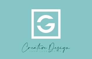 g-Brief-Icon-Design mit kreativem, modernem Look und blaugrünem Hintergrund. vektor