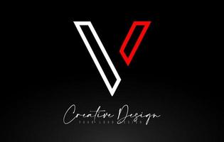 Monogramm V-Brief-Logo-Design mit kreativen Linien-Icon-Design-Vektor. vektor