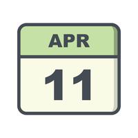 11. April Datum an einem Tagkalender vektor