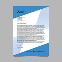 minimales blaues Briefkopf-Druckvorlagendesign für Firmenkunden vektor