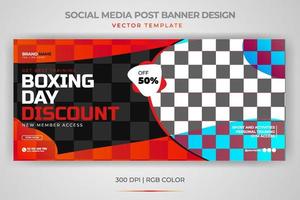 rea banner boxning day sport mode sociala medier post vektor malldesign