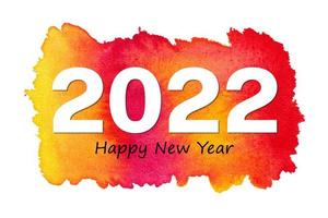 Frohes neues Jahr 2022 Aquarell Vektor Hintergrund