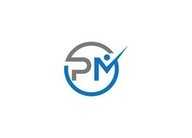 pm-logo-design-vektorikonenschablone mit weißem hintergrund vektor