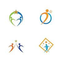 Menschenpflege Erfolg Gesundheit Leben Logo Vorlage Symbole Gemeinschaft Menschen Pflege Logo und Symbole Vorlage Familienpflege Liebe Logo und Symbole vektor