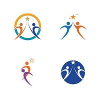 Menschenpflege Erfolg Gesundheit Leben Logo Vorlage Symbole Gemeinschaft Menschen Pflege Logo und Symbole Vorlage Familienpflege Liebe Logo und Symbole vektor