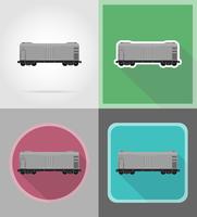 Ikonen-Vektorillustration der Eisenbahnwagenserie flache vektor