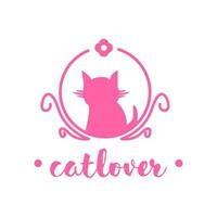 Katzenpflege, rosa Katze, Katzenliebhaber vektor